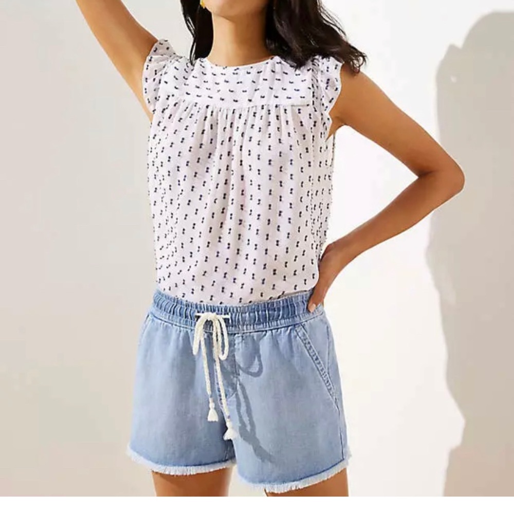 Loft Drawstring Frayed Shorts - Picture 2 of 8